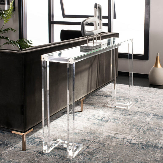 Table console en acrylique Couture Camryn de SAFAVIEH - Transparent - 60 L x 10 l x 30 h - 52Lx10Lx30H