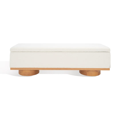 Banc de rangement SAFAVIEH Couture Sunneva Boucle - 155 cm L x 51 cm P x 48 cm H - 155Lx51Px48H