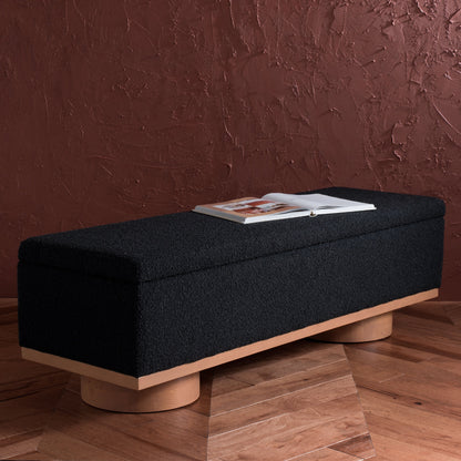 Banc de rangement SAFAVIEH Couture Sunneva Boucle - 155 cm L x 51 cm P x 48 cm H - 155Lx51Px48H