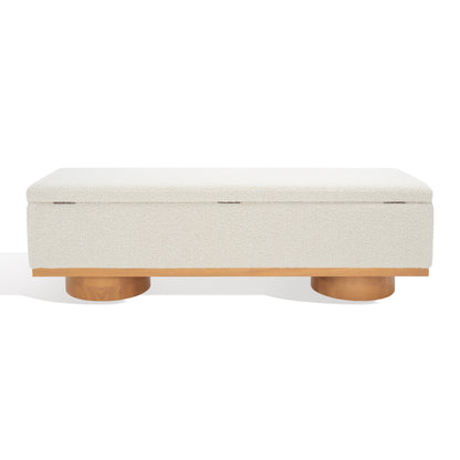 Banc de rangement SAFAVIEH Couture Sunneva Boucle - 155 cm L x 51 cm P x 48 cm H - 155Lx51Px48H