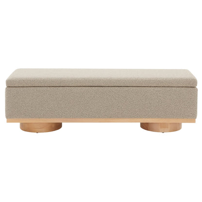 Banc de rangement SAFAVIEH Couture Sunneva Boucle - 155 cm L x 51 cm P x 48 cm H - 155Lx51Px48H