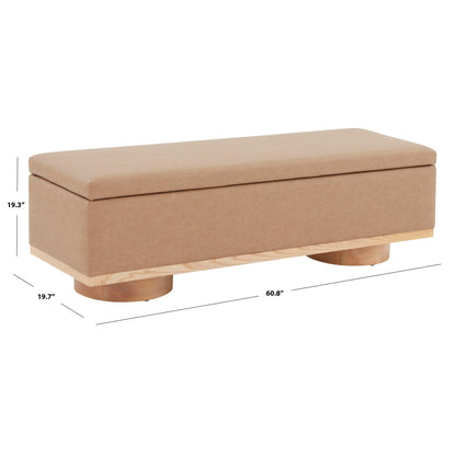 Banc de rangement SAFAVIEH Couture Sunneva Boucle - 155 cm L x 51 cm P x 48 cm H - 155Lx51Px48H