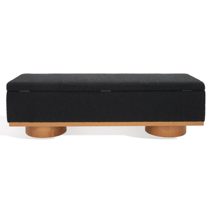 Banc de rangement SAFAVIEH Couture Sunneva Boucle - 155 cm L x 51 cm P x 48 cm H - 155Lx51Px48H