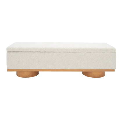 Banc de rangement SAFAVIEH Couture Sunneva Boucle - 155 cm L x 51 cm P x 48 cm H - 155Lx51Px48H