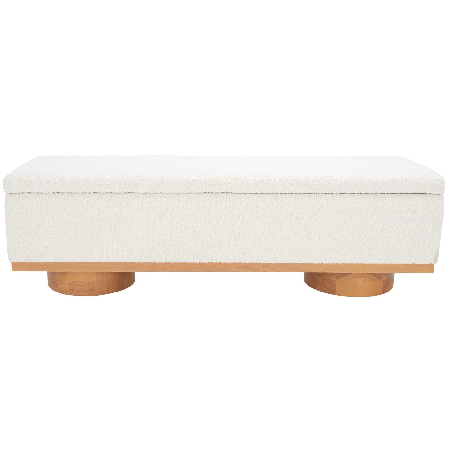 Banc de rangement SAFAVIEH Couture Sunneva Boucle - 155 cm L x 51 cm P x 48 cm H - 155Lx51Px48H