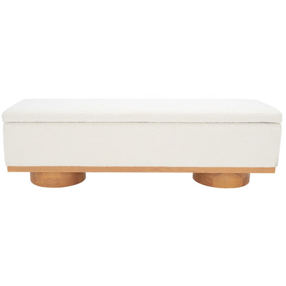 Banc de rangement SAFAVIEH Couture Sunneva Boucle - 155 cm L x 51 cm P x 48 cm H - 155Lx51Px48H