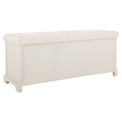 Banc de rangement SAFAVIEH Eola gris/blanc - 119 x 41 x 50 cm - 119L x 41P x 50H