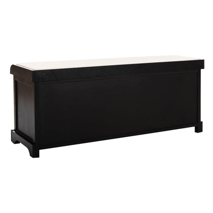 Banc de rangement SAFAVIEH Eola gris/blanc - 119 x 41 x 50 cm - 119L x 41P x 50H