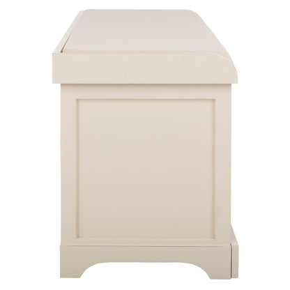 Banc de rangement SAFAVIEH Eola gris/blanc - 119 x 41 x 50 cm - 119L x 41P x 50H