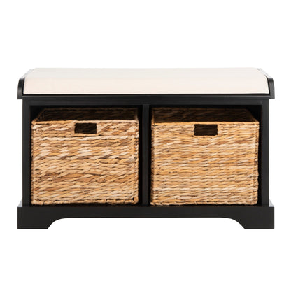 Banc-pouf SAFAVIEH Euphemia en osier tressé, couleur marron - 33,5 x 16,1 x 19,9 - 34Lx16Px20H