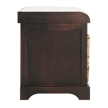 Banc-pouf SAFAVIEH Euphemia en osier tressé, couleur marron - 33,5 x 16,1 x 19,9 - 34Lx16Px20H