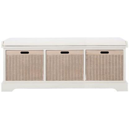 Banc de rangement avec 3 tiroirs et coussin SAFAVIEH Fiorello - 120,2 L x 38,1 l x 48,3 H - 120x38x48cm