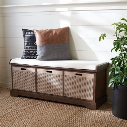 Banc de rangement avec 3 tiroirs et coussin SAFAVIEH Fiorello - 120,2 L x 38,1 l x 48,3 H - 120x38x48cm