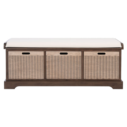 Banc de rangement avec 3 tiroirs et coussin SAFAVIEH Fiorello - 120,2 L x 38,1 l x 48,3 H - 120x38x48cm