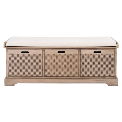 Banc de rangement avec 3 tiroirs et coussin SAFAVIEH Fiorello - 120,2 L x 38,1 l x 48,3 H - 120x38x48cm