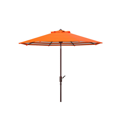 Parasol d'extérieur à manivelle SAFAVIEH Hadire Inside Out à rayures, 9 pieds