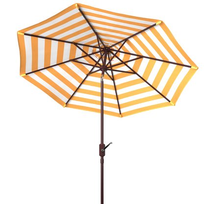 Parasol d'extérieur à manivelle SAFAVIEH Hadire Inside Out à rayures, 9 pieds