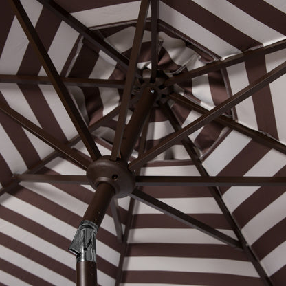 Parasol d'extérieur à manivelle SAFAVIEH Hadire Inside Out à rayures, 9 pieds
