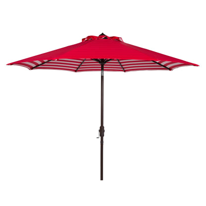 Parasol d'extérieur à manivelle SAFAVIEH Hadire Inside Out à rayures, 9 pieds