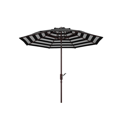 Parasol d'extérieur à manivelle SAFAVIEH Hadire Inside Out à rayures, 9 pieds