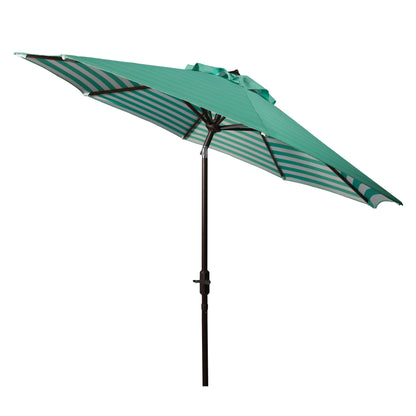 Parasol d'extérieur à manivelle SAFAVIEH Hadire Inside Out à rayures, 9 pieds