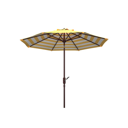 Parasol d'extérieur à manivelle SAFAVIEH Hadire Inside Out à rayures, 9 pieds
