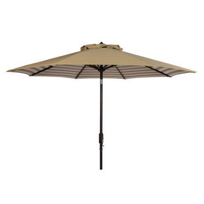 Parasol d'extérieur à manivelle SAFAVIEH Hadire Inside Out à rayures, 9 pieds