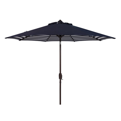 Parasol d'extérieur à manivelle SAFAVIEH Hadire Inside Out à rayures, 9 pieds