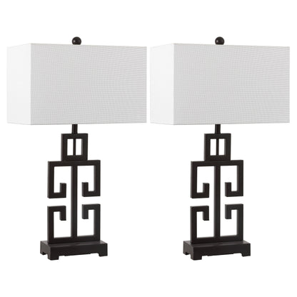 SAFAVIEH Lighting Chantelle Lampe de table antique dorée grecque de 74 cm (lot de 2) - 16W x 9D x 74H
