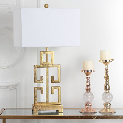 SAFAVIEH Lighting Chantelle Lampe de table antique dorée grecque de 74 cm (lot de 2) - 16W x 9D x 74H