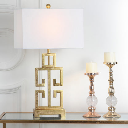 SAFAVIEH Lighting Chantelle Lampe de table antique dorée grecque de 74 cm (lot de 2) - 16W x 9D x 74H