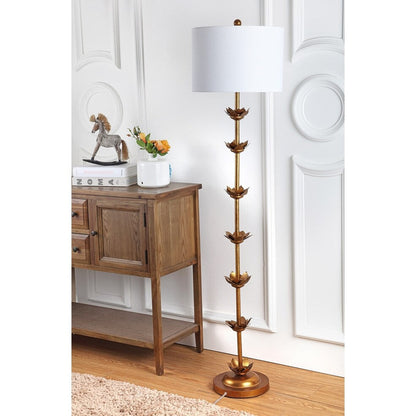 SAFAVIEH Lighting Doretha, lampe de sol à LED dorée de 64 pouces - 15 x 15 x 63,5 - Or antique - 15Lx15Px64H