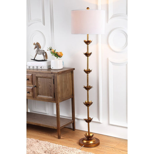 SAFAVIEH Lighting Doretha, lampe de sol à LED dorée de 64 pouces - 15 x 15 x 63,5 - Or antique - 15Lx15Px64H