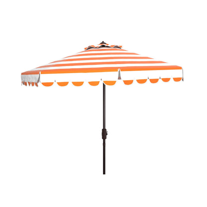Parasol à manivelle à rayures et volutes simples Nargiz de SAFAVIEH, 9 pieds