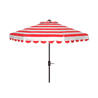 Parasol à manivelle à rayures et volutes simples Nargiz de SAFAVIEH, 9 pieds