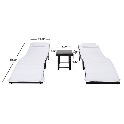 Ensemble de chaises longues de jardin 3 pièces SAFAVIEH Outdoor Blaguna - 83Lxlx24h (cm)
