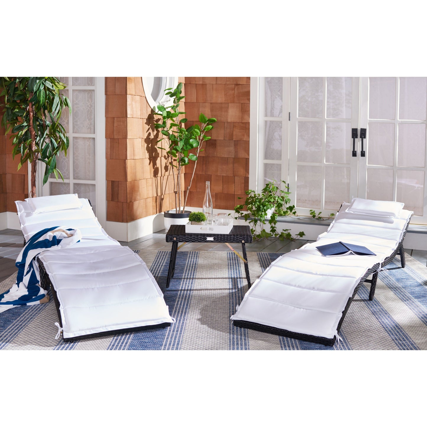 Ensemble de chaises longues de jardin 3 pièces SAFAVIEH Outdoor Blaguna - 83Lxlx24h (cm)