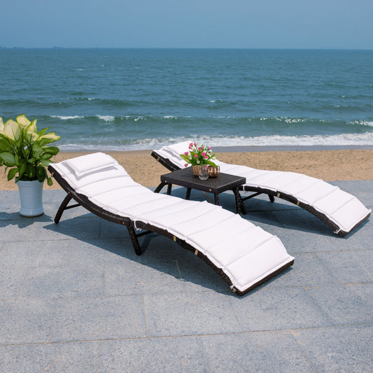 Ensemble de chaises longues de jardin 3 pièces SAFAVIEH Outdoor Blaguna - 83Lxlx24h (cm)