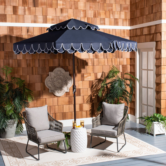 Parasol de jardin SAFAVIEH Kjerstin Valance 9 pieds à double toit