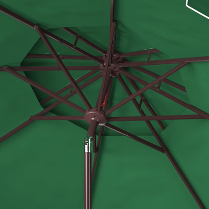 Parasol de jardin SAFAVIEH Livia 9 pieds à double toit, pied non inclus.