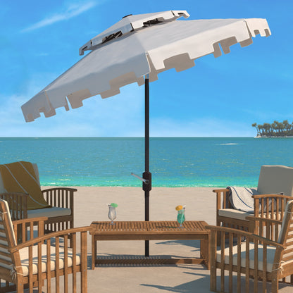Parasol de jardin SAFAVIEH Livia 9 pieds à double toit, pied non inclus.