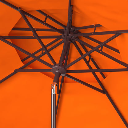 Parasol de jardin SAFAVIEH Livia 9 pieds à double toit, pied non inclus.