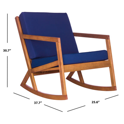 Chaise à bascule d'extérieur Makaila de SAFAVIEH avec coussin - 66L x 79P x 97H (cm)