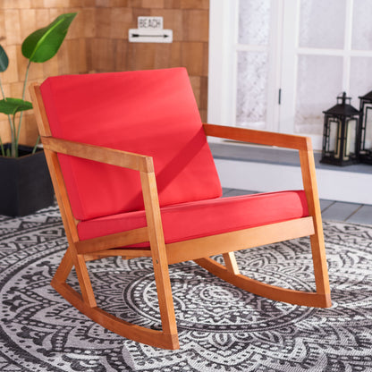 Chaise à bascule d'extérieur Makaila de SAFAVIEH avec coussin - 66L x 79P x 97H (cm)