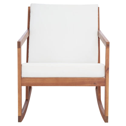 Chaise à bascule d'extérieur Makaila de SAFAVIEH avec coussin - 66L x 79P x 97H (cm)