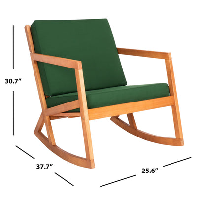 Chaise à bascule d'extérieur Makaila de SAFAVIEH avec coussin - 66L x 79P x 97H (cm)