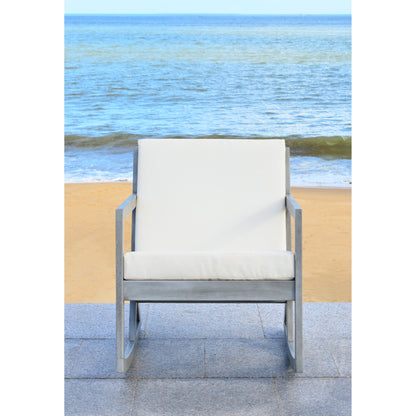 Chaise à bascule d'extérieur Makaila de SAFAVIEH avec coussin - 66L x 79P x 97H (cm)