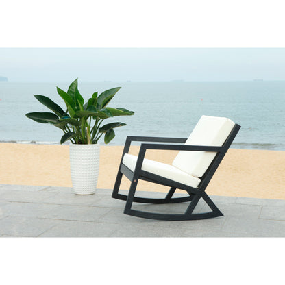 Chaise à bascule d'extérieur Makaila de SAFAVIEH avec coussin - 66L x 79P x 97H (cm)