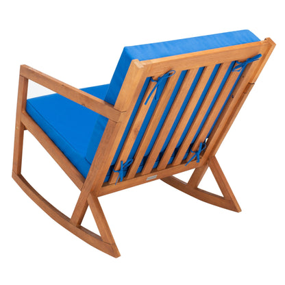 Chaise à bascule d'extérieur Makaila de SAFAVIEH avec coussin - 66L x 79P x 97H (cm)
