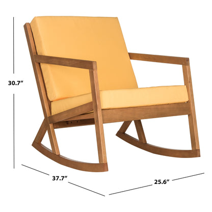 Chaise à bascule d'extérieur Makaila de SAFAVIEH avec coussin - 66L x 79P x 97H (cm)